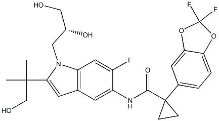 1-(2,2-二氟-1,3-苯并二氧戊环-5-基)-N-[1-[(2R)-2,3-二羟基丙基]-6-氟-2-(2-羟基-1,1-二甲基乙基)-1H-吲哚-5-基]-环丙烷甲酰胺