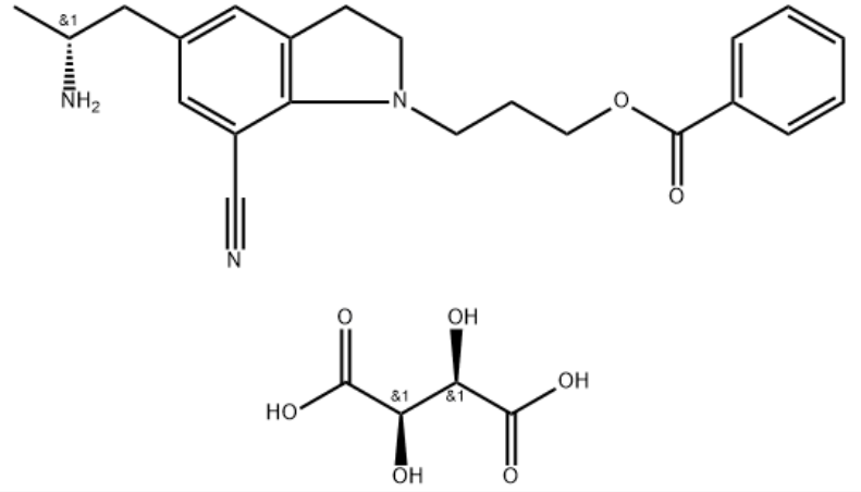 5-[(2R)-2-氨基丙基]-2,3-二氢-1-[3-(苯甲酰氧基)丙基]-1H-吲哚-7-腈酒石酸盐