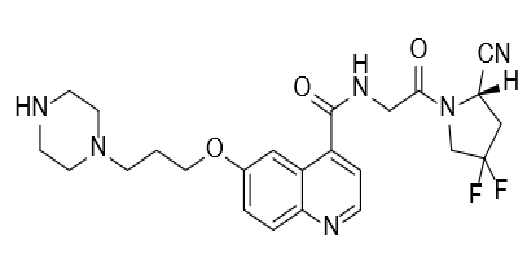 (S)-N-(2-(2-cyano-4,4-difluoropyrrolidin-1-yl)-2-oxoethyl)-6-(3-(piperazine-1-yl)propoxy)quinoline-4