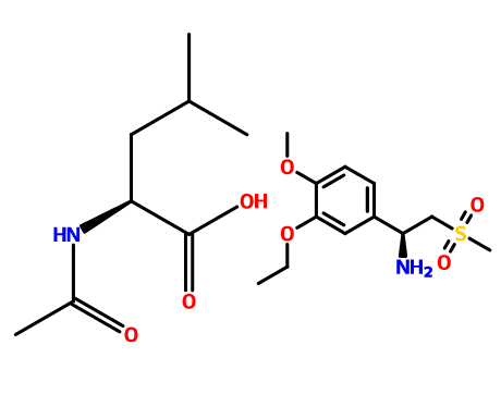 (S)-1-(3-乙氧基-4-甲氧基苯基)-2-(甲基磺酰基)乙胺 N-乙酰基-L-亮氨酸盐