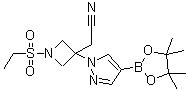 CAS 登录号：1919837-50-5, 2-[1-乙基磺酰基-3-[4-(4,4,5,5-四甲基-1,3,2-二氧硼杂环戊烷-2-基)吡唑-1-基]氮杂环丁烷-3-基]乙腈