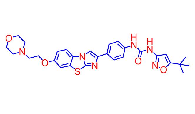 N-(5-叔丁基异恶唑-3-基)-N-{4-[7-[2-(吗啉-4-基)乙氧基]咪唑并[2,1-B][1,3]苯并噻唑-2-基]苯基}脲950769-58-1