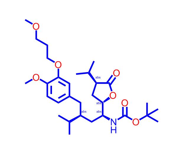(1S,3S)-3-[[4-甲氧基-3-(3-甲氧基丙氧基)苯基]甲基]-4-甲基-1-[(2S,4S)-四氢-4-异丙基-5-氧代-2-呋喃基]戊基]-氨基甲酸叔丁酯866030-35-5
