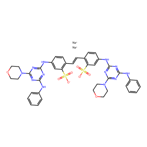 aladdin 阿拉丁 E305075 4,4'-双[(4-苯胺基-6-吗啉基-1,3,5-三嗪-2-基)氨基]二苯乙烯-2,2'-二磺酸二钠盐 16090-02-1 ≥65%