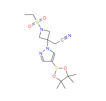 1-(乙基磺酰基)-3- [4-(4,4,5,5-四甲基-1,3,2-二氧硼杂环戊烷-2-基)-1H-吡唑-1-基] -3-氮杂环丁烷乙腈